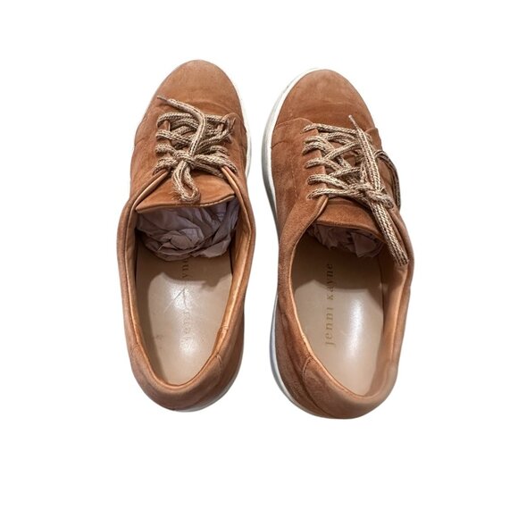 Jenni Kayne Suede Leather Leace Up Platform Sneakers Women 38 7.5 Honey Brown - Picture 13 of 16
